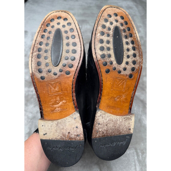 Sandro Moscoloni Lance Black Leather Slip On Loafers Mens US 7.5 Made In Spain